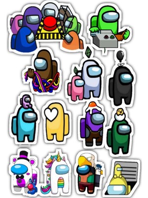 Among Us Sticker Telefon Laptop Notebook Tablet Defter Matara Stiker Etiket ST593