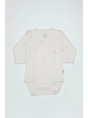 Bistyle Organik Natural Basic Style Kruvaze Uzun Kol Body BS17102 Ekru