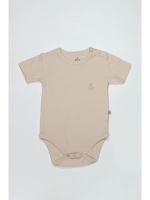 Bistyle Organik Natural Basic Style Yarım Kol Body BS17103 Bej