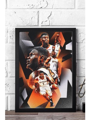 Zion Williamson Çerçeveli Tablo - Basketbol Nba Posteri Tablo