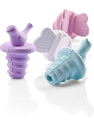 Renkli 2'li Silikon Şişe Tıpası, Kapak ve Mantar Tarzı, Şarap ve Zeytinyağı Için Uygun