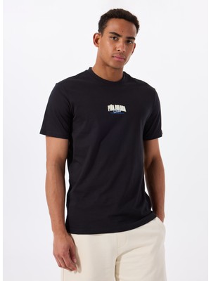 Only & Sons O Yaka Baskılı Siyah Erkek T-Shirt Onserhan Reg Ss Tee Cs