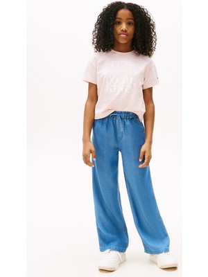 Tommy Hilfiger Baskılı Koyu Pembe Kız Çocuk T-Shirt KG0KG08551XT0