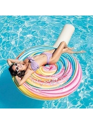 Büyük Boy Lolipop Şekilli Renkli Şişme Deniz Yatağı – 198X127 cm - 100 kg Taşıma Kapasiteli