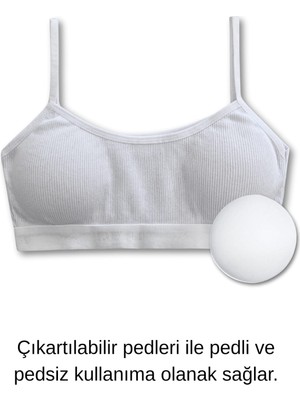 Panfilia %95 Pamuk Kız Çocuk Ince Askılı Alıştırma Sütyeni | Yarım Atlet