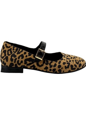 Albini 26100780  Babet Leopar Desenli Kadın Ayakkabı