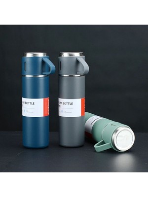 Paslanmaz Çelik Bardaklı Termos Seti 500 ml