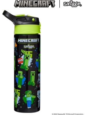 Smiggle - Minecraft Otomatik Pipetli 520ML Çelik Matara