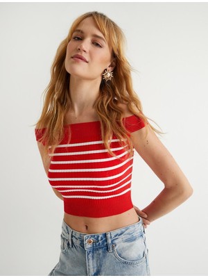 Koton x Sima Tarkan - Crop Omzu Açık Atlet