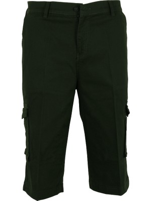 Erkek Keten Kapri Kargo Cep Bermuda Regular RAR01353