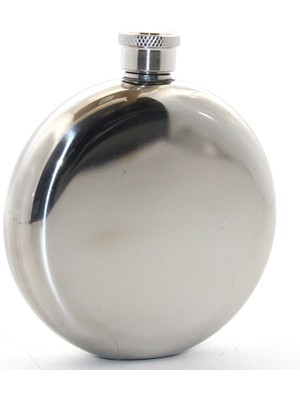 Paslanmaz Çelik Yuvarlak 5 Oz Tekli Matara Çelik Renk