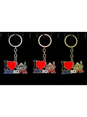 Metal Ayasofya Anahtarlık (I Love Ayasofya)