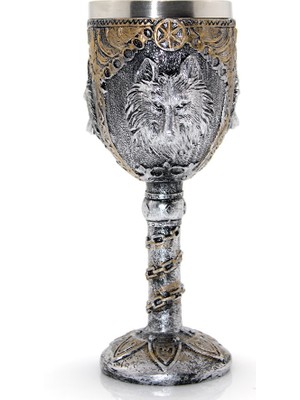 Kurt Büstü Tasarımlı Paslanmaz Çelik Kadeh Bardak