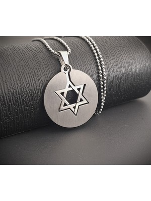 Voyageaccessory Paslanmaz  Kararmaz Çelik Davud Yıldızı Kolye