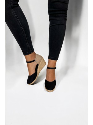 Y&D Shoes Kadın Espadril Yazlık Sandalet Keten Malzeme ile Şıklık ve Konfor 7 cm Topuk