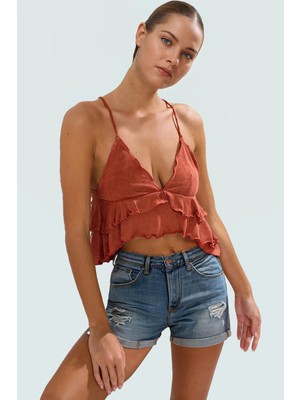 Kolsuz Örme Bluz Basic Plaj Giyim Regular Kalıp Özel Tasarım Günlük Kullanım Için