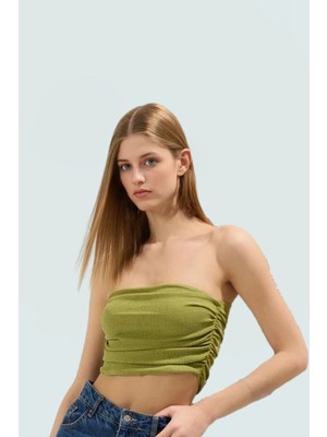 Asimetrik Kesim Straplez Bluz Esnek Örme Günlük Tarz Şık Görünüm Trend Tasarım