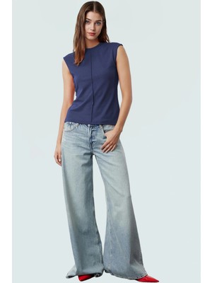 Vücuda Oturan Kolsuz Bluz Viskoz Ribana Kumaş Rahat Kesim Günlük Stil Özel Tasarım