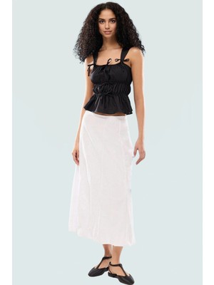 Yazlık Bluz Dacron Dokuma Kare Yaka Rahat Kalıp Kolsuz Mükemmel Uyum Özel Tasarım