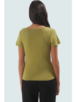 Viskon Ribana Bluz Fitted Vücut Oturma Regular Boy Asimetrik Yaka Özel Tasarım