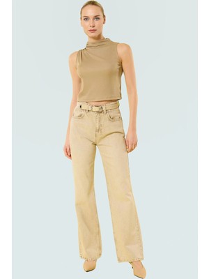 Polyester Kaşkorse Bluz Yazlık Kolsuz Fitted Şık Görünüm Günlük Kullanım Için