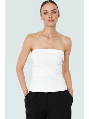Basic Straplez Bluz %88 Polyester %12 Elastan Renk Yazlık Günlük Kullanım Için