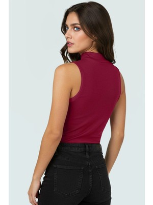 Şık ve Rahat Kolsuz Bluz Viskoz Ribana Kumaş Renk Fitted Kalıp Uzun Ömürlü