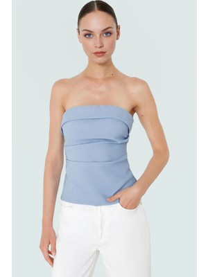 Basic Straplez Bluz %88 Polyester %12 Elastan Renk Yazlık Günlük Kullanım Için