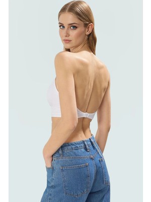 Taş Detaylı Denim Super Crop Bluz Yaz Partileri Için Trend Tasarım Yüksek Kalite