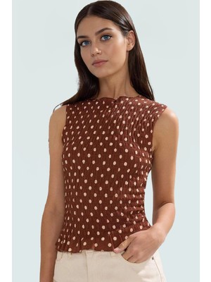 Bürümcük Örme Bluz Bisiklet Yaka Çok Polyester Yazlık Giyim Profesyonel Görünüm