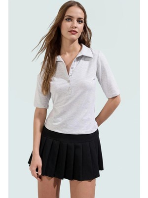 Fitted Kalıp Pamuklu Bluz Truvakar Kol Polo Yaka Yazlık Şık Görünüm Özel Tasarım