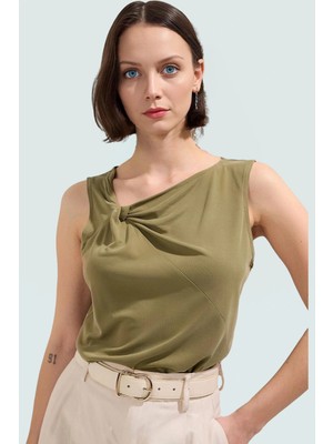 Modal Polyester Bluz Regular Kalıp Asimetrik Yaka Günlük Kullanım Premium Kalite