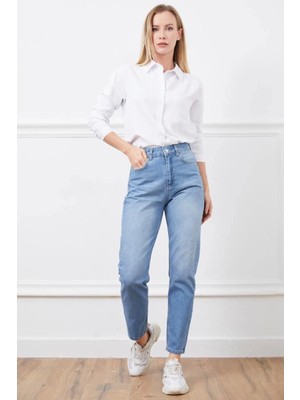 Yüksek Bel Mom Jean Pantolon