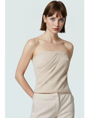 Yazlık Straplez Bluz Finike Dokuma Kolsuz Fitted Kalıp Premium Kalite Özenle Seçilmiş