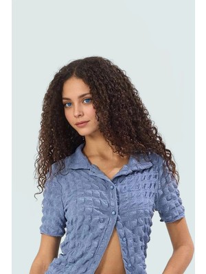 Rahat ve Şık Gofre Örme Bluz Günlük Kombinleriniz Için Modern Stil Trend Tasarım