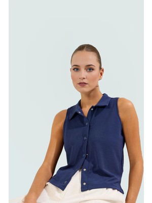 Yazlık Bluz Nefes Alan Örme Kumaş Polo Yaka Regular Kalıp Şık Tasarım Özel