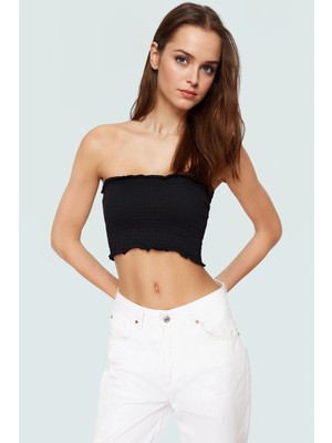 Yazlık Straplez Örme Bluz Pamuklu Fitted Gipeli Kolsuz Kaliteli Işçilik Premium Kalite