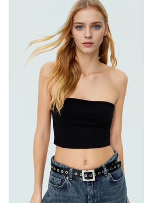 Pamuklu Likralı Penye Super Crop Bluz Rahat Esnek Şık Mükemmel Uyum Özenle Seçilmiş