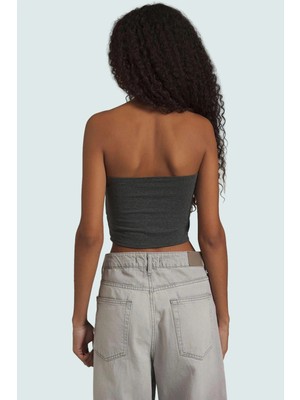 Pamuklu Likralı Penye Super Crop Bluz Rahat Esnek Şık Mükemmel Uyum Özenle Seçilmiş