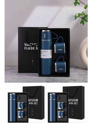 Wolawood Termos Kupa Seti 3’lü Çelik 500 ml Sızdırmaz Termos 2 Adet Paslanmaz Çelik Kupa   Kamp Piknik Ofis Seyahat Için Sıcak Soğuk Içecek Termosu  Trend Ürün