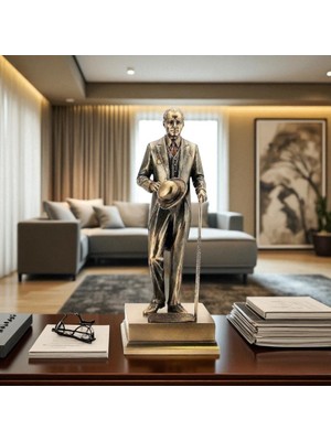 Wise Atatürk Heykeli – Veronese Biblo 10,5x10,5x25,5 cm (JTU09373A4)– Dekoratif Obje ve Koleksiyonluk Model