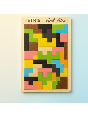 Kişiye Özel Ahşap Tetris Puzzle – Renkli Blok Oyunu