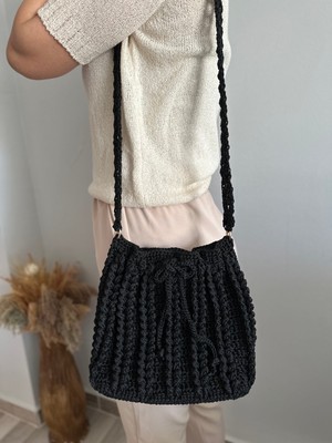 Bayan Hasır Siyah Çanta