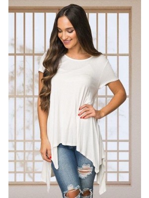 Arben Boutique Kadın Viskon Kumaş Asimetrik Kollu Bluz