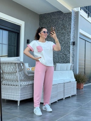 Passense Kadın Kristal Kumaş Garnili Cep Detaylı Ikili Takım