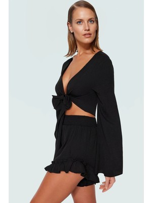 Şık Viskoz Bluz Şort Takım Yazlık Plaj Kombin Yüksek Kalite Trend Tasarım