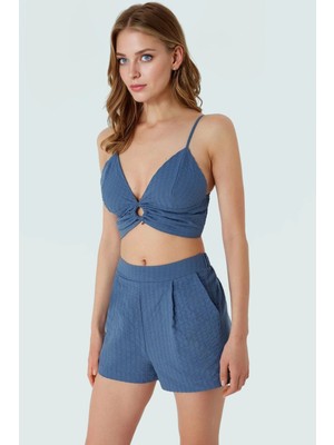 Yazlık Pamuklu Oversize Bluz Şort Takım Rahat Plaj Kombinleri Için Zarifane Tasarım Yüksek Kalite