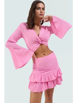 Şık Etnik Desenli Viskoz Bluz Etek Takım Plaj Yaz Kombinleri Için Özenle Seçilmiş Rahat ve