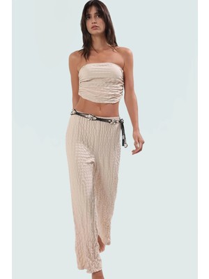 Şık Dokulu Plaj Bluz Pantolon Takımı Yaz Mevsimi Için Rahat Kullanım Günlük