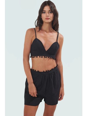 Kadın Pamuklu Büstiyer Şort Takım Yaz Plaj Modası Mükemmel Uyum Özenle Seçilmiş